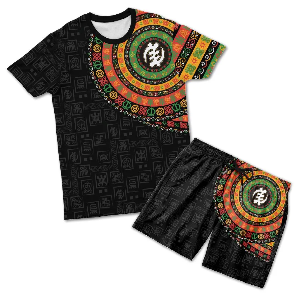 Adinkra Symbols Print T-shirt and Shorts Set